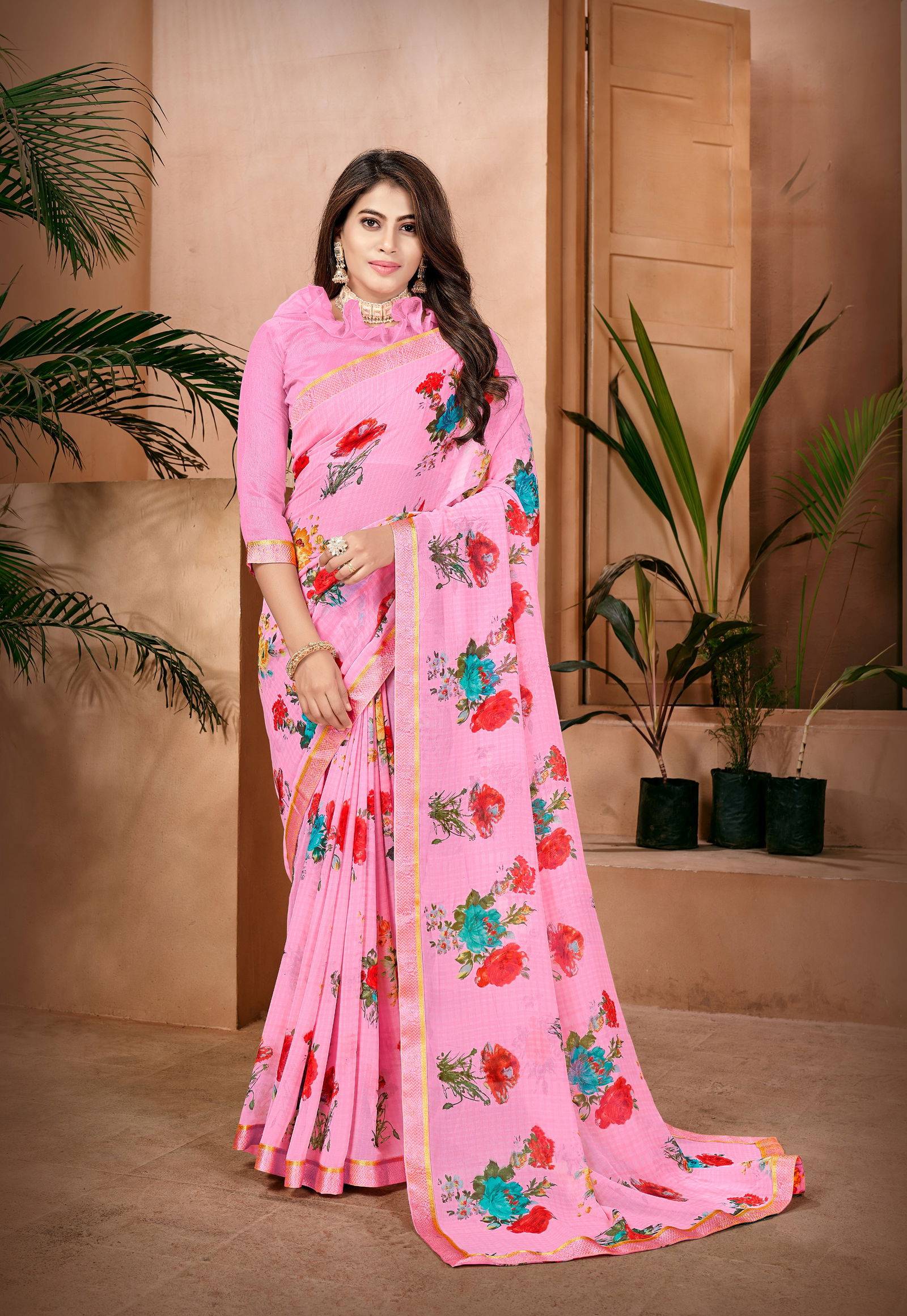 Jyoti S1602 Floral Printed Daily Wear Sarees Catalog
